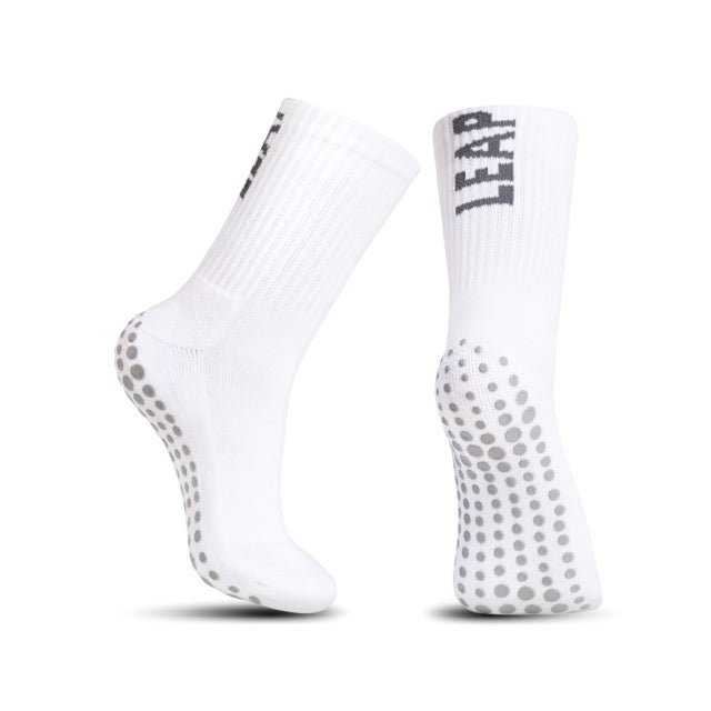 White Football Ankle Grip Socks for Kids