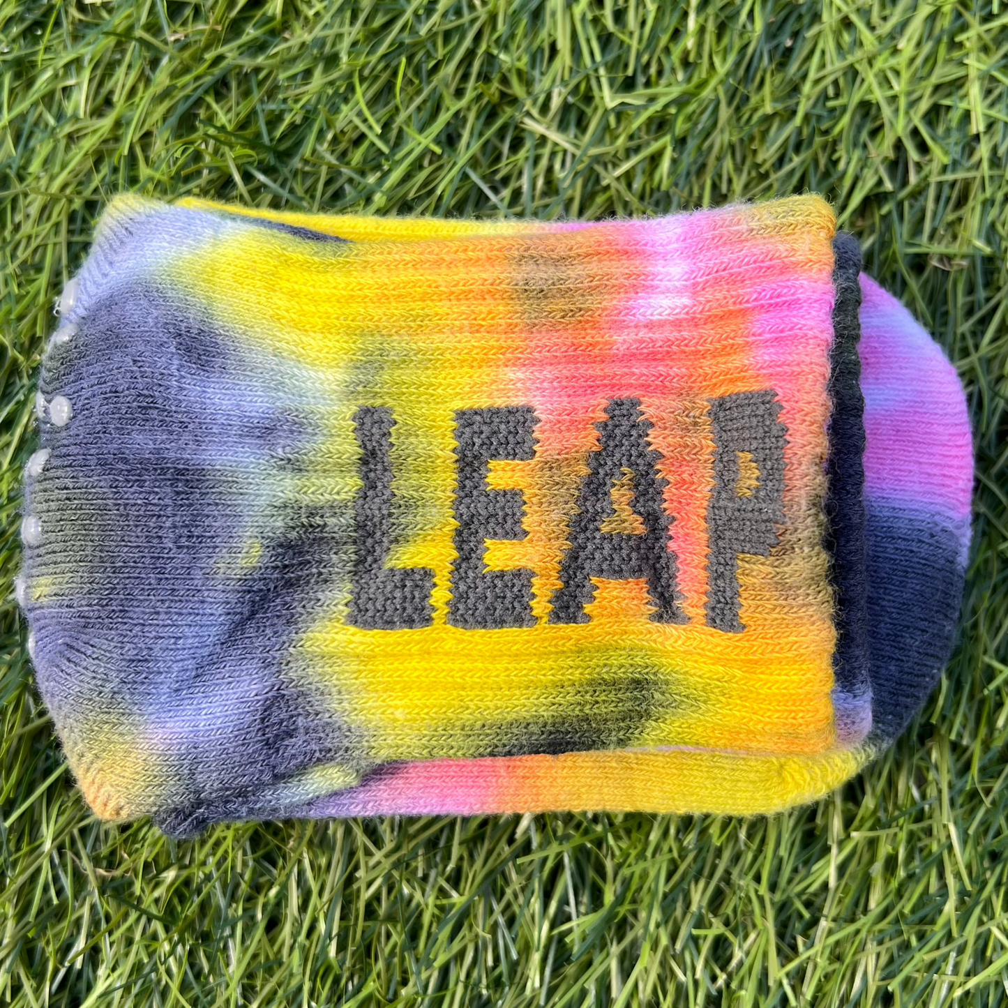 Tie-Dye Sport Grip Socks for Kids - Pink/Yellow