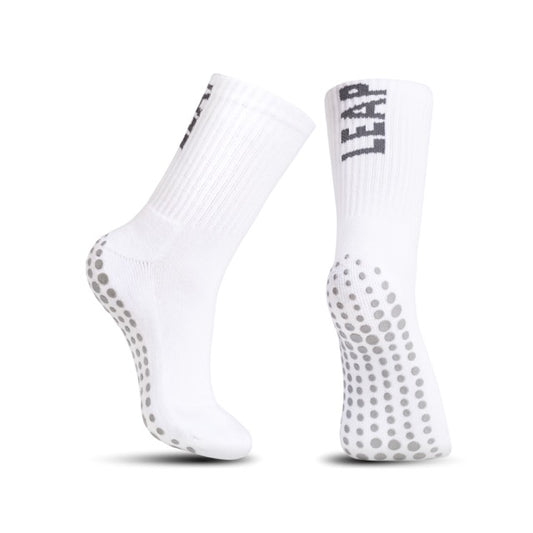 White Football Ankle Grip Socks for Kids