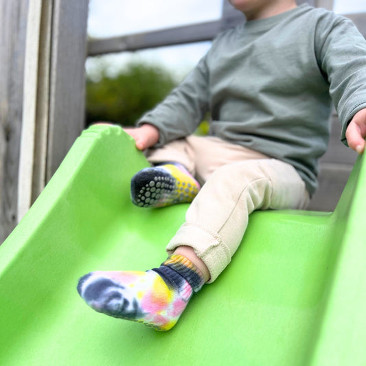 Tie-Dye Grip Ankle Socks for Toddlers